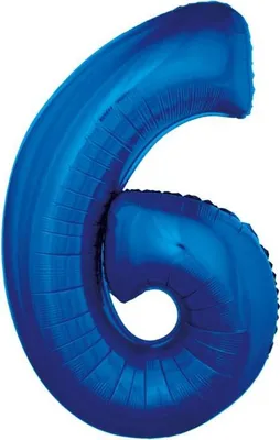 Zdjęcie produktu dla Balon foliowy "Cyfra 6", niebieska, 92 cm FG-C85N6
