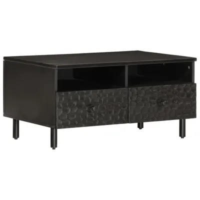 Produktbild von Couchtisch Schwarz 80x54x40 cm Massivholz Mango