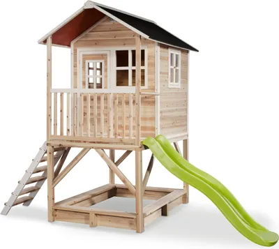 Produktbild von EXIT Loft 500 Holz Spielhaus, Spielhaus für Draußen,Holz, Kinder, Natur