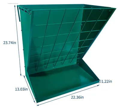Image de Heuraufe - Distributeur de nourriture suspendu 2-en-1 - Pour le foin, les céréales et le sel - En acier inoxydable - 60 cm - Pour les moutons - Vert