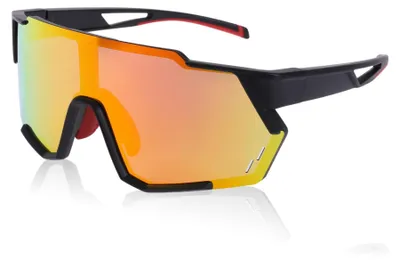 Immagine prodotto di Elzusha - Occhiali da moto antiriflesso UV400 con lenti rosse e montatura nera
