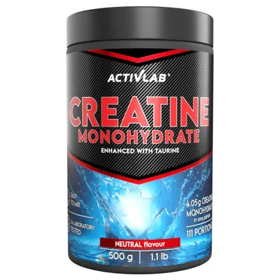 Obrázok produktu pre Activlab Kreatín monohydrát s taurínom – kreatínový prášok neutrálny, 500 g