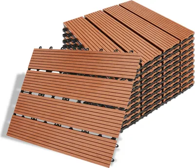 Obrázok produktu pre Wolketon Terasové dlaždice WPC Wood Plastic 44er 4m2 Dlaždice 30x30 cm Balkónové dlaždice Kliknutím na dlaždice Záhradné palubovky DšŠco, Vodotesné