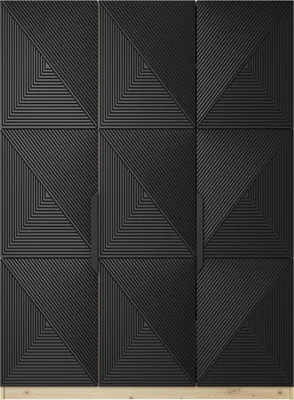 Zdjęcie produktu dla Szafa Asha 150 Cm Artisan Czarny Mat Metalowe Czarne Uchwyty Styl Loft