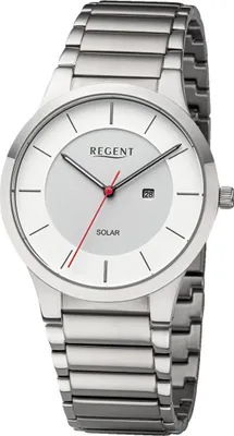 Produktbild von Regent Herren Uhr Metallarmband Metall Armbanduhr Analog silber URBA725