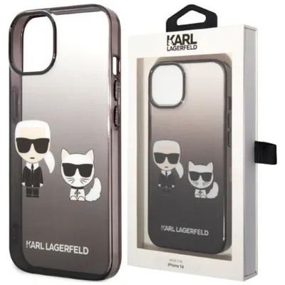 Produktbild von Karl Lagerfeld Gradient Karl and Choupette Case für iPhone 14 Plus schwarz
