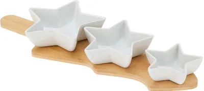 Produktbild von Snackschalen GLACIERA, 3 Sterne und Bambustablett