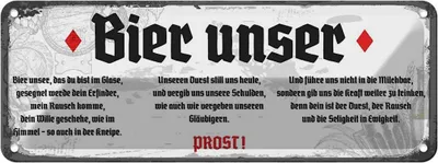 Produktbild von vianmo Blechschild 10x27 cm Bier unser Prost Spruch Zitat