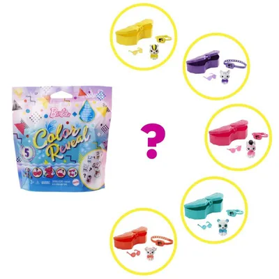 Zdjęcie produktu dla Barbie Color Reveal Pets Mono Mix, Zestaw akcesoriów dla lalek, 3 lat(a)
