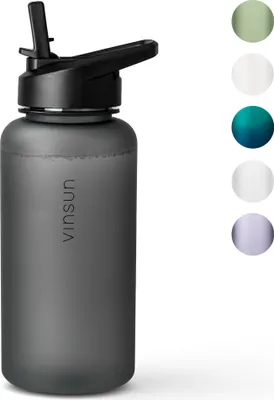 Produktbild von Trinkflasche 1L Sport Flasche Wasserflasche BPA frei schwarz Fitness Vinsun