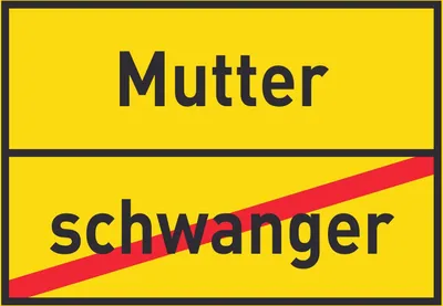 Produktbild von Mutter schwanger Schild Ortsschild A0 Rückseite selbstklebend