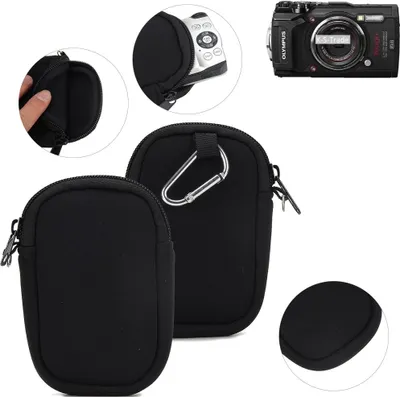 Produktbild von K-S-Trade® Kameratasche kompatibel mit Olympus Tough TG-5 Schutz-Hülle Kompaktkamera Tasche Travelbag sleeve case Neopren-Hülle Fototasche schwarz