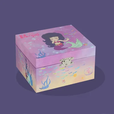 Produktbild von Schmuckschatulle Musikalisches Mädchen Tanzende Schmuckbox mit Spiegel Spieluhr Schmuckaufbewahrung für Kindergeburtstagsgeschenk Lila