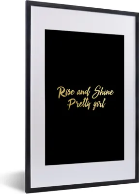Produktbild von MuchoWow® Gerahmtes Poster Zitate - Selbstvertrauen - Gold 40x60 cm - Poster mit Schwarzem Bilderrahmen Wandposter Rahmen Foto Bilder - Poster in Rahmen