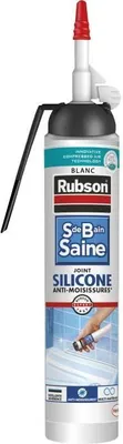 Zdjęcie produktu dla Uszczelniacz sanitarny - RUBSON - 2683038 - Spoiny - Prosta - Zdrowa Łazienka - Uszczelniacz - Biały - 200 ml