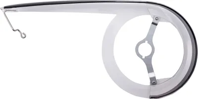 Produktbild von HESLING Kettenschützer "Cambio" , 1-flügelig, Kunststoff, inklusive Zubehör, transparent mit schwarzer Deckleiste, bis 48 Zähne, Ø 22cm