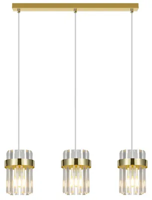 Immagine prodotto di Lampada a sospensione VETRO dorata 3xE14x10W in vetro, dimensioni: 150x60x14 cm, IP20, Light Prestige