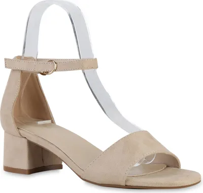 Produktbild von VAN HILL Damen Klassische Sandaletten Elegante Schuhe 841131, Farbe: Beige Velours, Größe: 39
