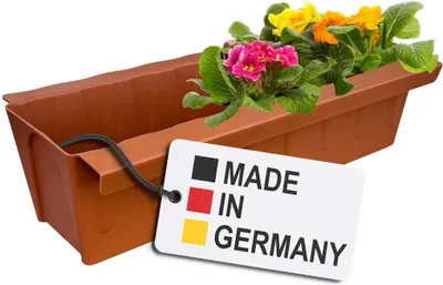 Produktbild von BURI Euro-Paletten Blumenkasten-Einsätze | mit Hängesystem zum Einhängen | 37,3cm Terrakotta | Pflanzkasten für Europalette Palette | Balkonkasten | Blumentopf | stabil
