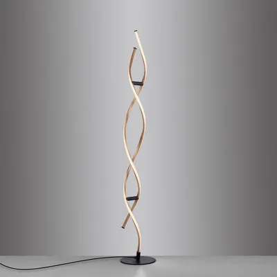 Produktbild von LED-Stehleuchte - Schwarz - Goldgelb - H 134 cm - Metall