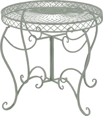 Immagine prodotto di Tavolo da giardino - Stile nostalgico - Patina antica fatta a mano - Conigliera in ferro | Colore: verde antico