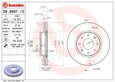 Produktbild von BREMBO Bremsscheiben (2 Stück) Vorderachse 09.9997.10