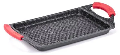 Obrázok produktu pre Moneta A00A155227, Obdĺžnikový, Grilovacia panvica, Šedá, Hliník, Keramický, Elektrický, Plyn, Halogén, Indukčná, Uzavretá doska, Silikón