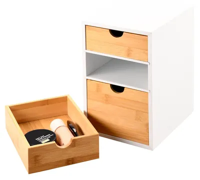 Zdjęcie produktu dla Organizer na biurko, z bambusowymi szufladami