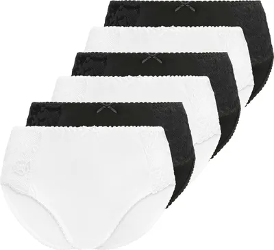 Produktbild von PETITE FLEUR Hüftslip 6 -teilig schwarz, weiß Größe 48/50