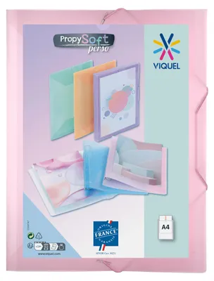 Produktbild von Viquel - Kunststoffmappe, A4, mit Klappe und Gummizugverschluss, personalisierba
