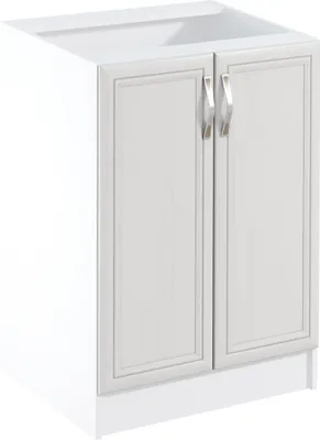 Produktbild von Küchenunterschrank 60 cm mit 2 Türen ohne Arbeitsplatte Küchenmöbel, Sycylia Weiß Creme D60 Weiß/Creme