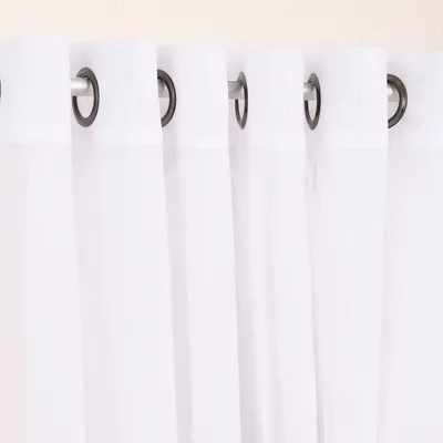 Produktbild von Ösengardine einfarbig Voile Struktur extrabreit weiß 300x260cm