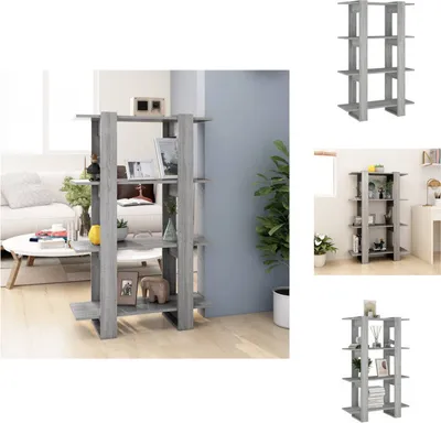 Produktbild von vidaXL Bücherregal/Raumteiler Grau Sonoma 80x30x123,5 cm -  Bücherregale & Bücherschränke