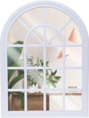 Vilde Spiegel Wandspiegel Dekospiegel mit Fensteroptik Vintage Retro-Stil weißer Rahmen 60x45x2,5 cm