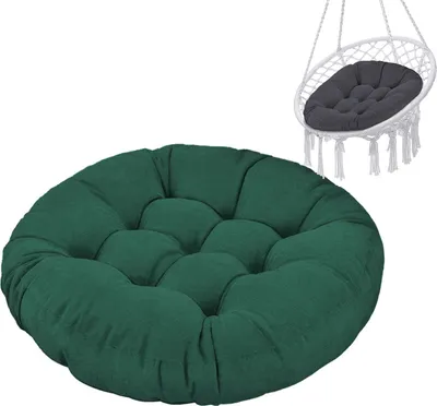 Produktbild von Hängesessel Kissen, Polster Bodenkissen für Schwenksessel, Auflage für Baumwoll Hängeschaukel, Papasansessel, Hängekorb, Hängestuhl, Durchmesser 90 cm, Grün [114]