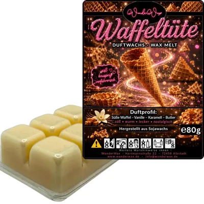 Produktbild von WonderWax Duftwachs Wax Melts für Duftlampe, 6 Würfel Duftmelt Wachsmelt Sojawachs Duftwachs Würfel für Raumdüfte, Wachs Duftöl Winter Indoor Schmelzen für Aromalampe Waffeltüte