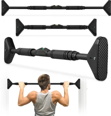 Produktbild von HyperMotion Klimmzugstange 70–100 cm, Türreck ohne Bohren, bis 200 kg belastbar, verstellbar, Schwarz
