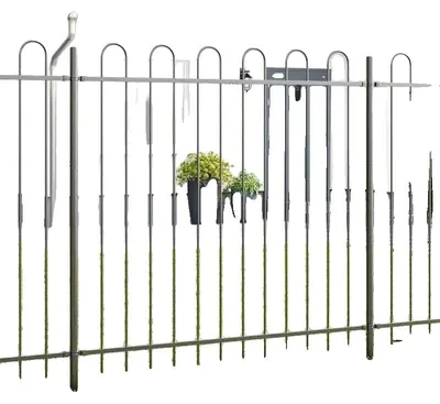 Imagen del producto de Valla para jardín, construcción duradera, montaje sencillo, color gris