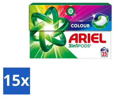 Produktbild von 15 x Ariel 3in1 Pods Color - Buntwaschmittel - 500 g - Vorteilspackung - 15 Stücke