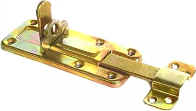 Produktbild von BKshop | Türriegel - 120x45 mm - Gelb Verzinkt - Für Türen und Schränke - Torriegel - WZTW 120 - Flache Schraube