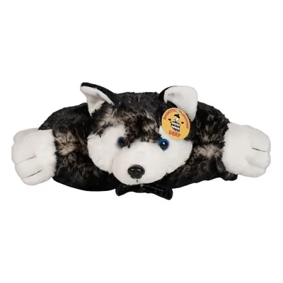 Produktbild von 2 in 1 Plüschtier Kissen Husky mit Klettverschluss Kuscheltier Hund 36cm