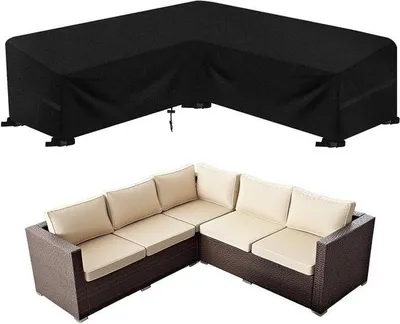 Image de Housse de protection pour meubles de jardin, tente imperméable pour meubles de jardin, protection de table imperméable et résistante aux UV, protection de table d'extérieur 215 x