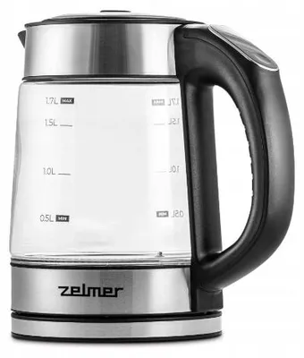 Produktbild von Elektrischer Wasserkocher Zelmer 1,7L 2200W Temperaturregelung Glas/Edelstahl