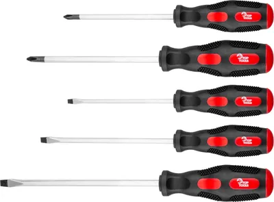Produktbild von TOP TOOLS Schraubendreher Schraubenzieher 5 tlg Set Werkzeug magnetisch Schlitz Kreuz