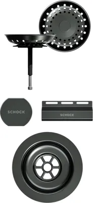 Produktbild von SCHOCK Sichtteile in Gunmetal brushed 400069GUB - Aufwertung für die PREMIUM Ablaufgarnitur 410069CHR ab Baujahr 2024