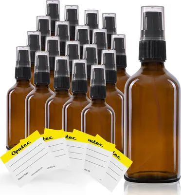 Produktbild von 20 x 50ml Pumpspender-Flasche, Lotionsflasche, Braunglas