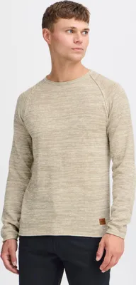 Produktbild von Blend BHDan Herren Strickpullover Feinstrick Pullover mit Rundhalsausschnitt Baumwollmischung Label-Patch Regular fit