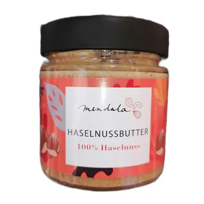 Produktbild von Mendula Haselnussmus 100% Haselnüsse 180g / glutenfrei / paleo / vegan / ohne Zuckerzusatz / palmölfrei