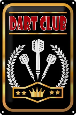 Produktbild von Blechschild Dart Club schwarzes, 30 x 20 cm, Blechschilder Spruch Sport Hobby