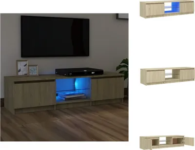 Obrázek produktu pro vidaXL TV skříňka s LED světly Sonoma dub 140x40x35,5 cm - TV nábytek
